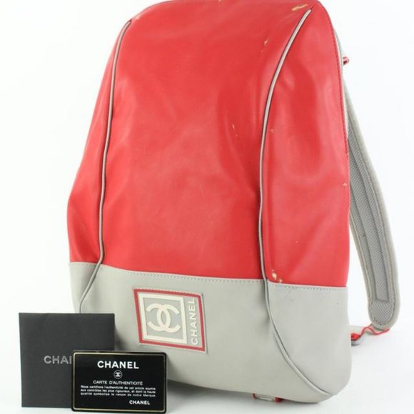 Chanel Red Sports Logo CC Backpack 920cas414 main image 10